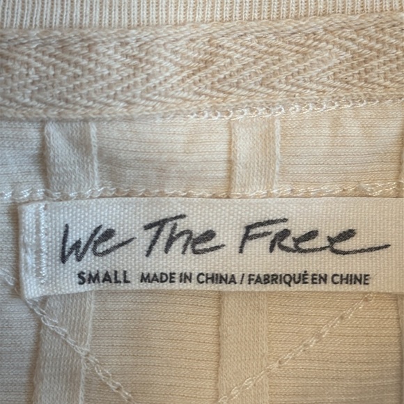 We The Free The Mix Henley Cream Long Sleeve Top Size Small Free People Button - Picture 6 of 8